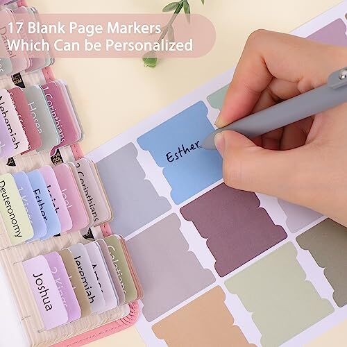 90 Laminated Bible Index Tabs Old and New Testament Bible Journaling Tabs - Bild 4 von 7
