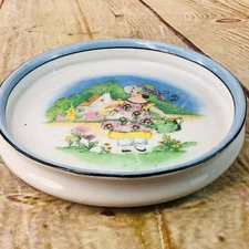 vtg child baby dish porcelain hand painted made in japan shallow bowl 