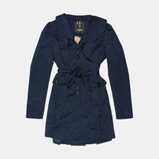 Vintage 90s Navy Lipsy London Navy Trench Coat - Uk 10