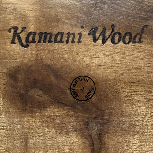 Kamani Wood Square Serving Tray 10" x 10" Wooden Plate Made in Philippines - Picture 3 of 4