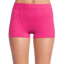 No Boundaries Women's Hi Waist Boyshort Panties Size SMALL Solid Fuchsia