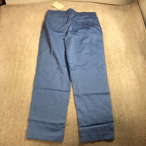 New GANT Pants Womens 4 Satin Blue Chino Pants Preppy 30x26 Cropped Dress - Picture 7 of 11