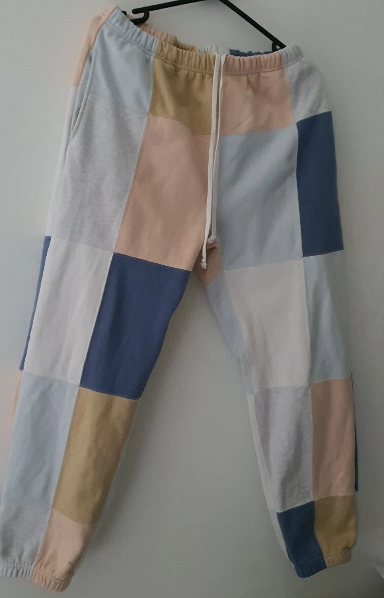 FW17 Supreme Patchwork sweatpant off white pants size L large pant Multicolour