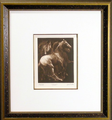 G H Rothe "Herd" Horses Rare Hand Signed LE Mezzotint Art SUBMIT AN OFFER! - Picture 4 of 7