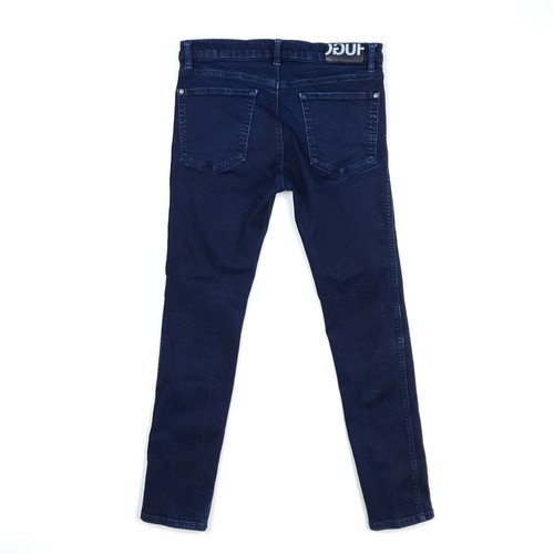 Pantalones de mezclilla Hugo Boss ajustados 30 30 para hombre ajustados azul oscuro elásticos tiro bajo 708 cremallera mosca - Imagen 8 de 14