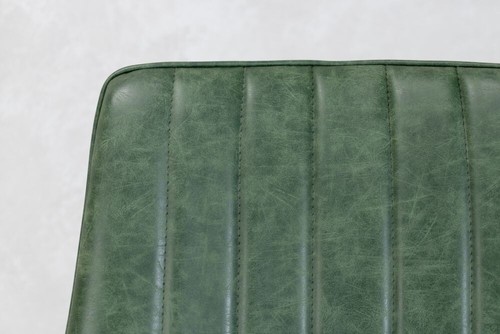 GREEN FAUX LEATHER DINING CHAIR FAUX SUEDE RESTAURANT CHAIR WITH BLACK FRAME - Picture 3 of 9