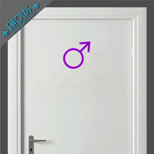 Adesivo Porta Toilette Uomo "Marte" | Misura 22cm | Disponibile in 16 Colori - Foto 17 di 17