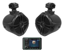 KICKER KMC5 Marine Digital Media Receiver w/Bluetooth 6.5" Black Tower Speakers