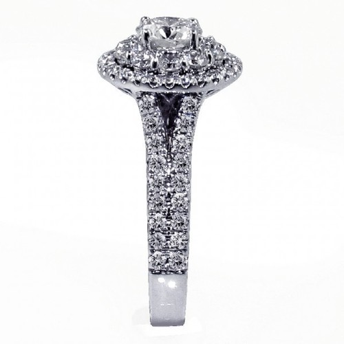 2.00 CT Split Shank Halo Diamond Engagement Ring in Platinum NEW - Picture 4 of 6