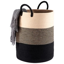 58L Cotton Rope Basket Large Blanket Woven Storage Organiser Nursery Laundry