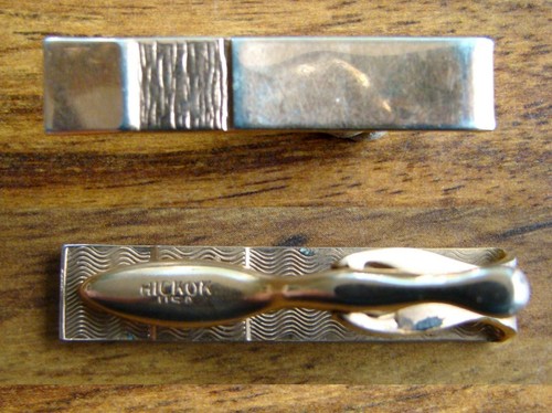 Corbata Vintage Broches Hickok Swank Clip Barra Golf Masonic Shriner Tono Dorado - Imagen 5 de 6