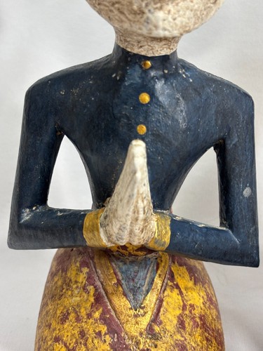 PAIR Antique Vtg. Indonesian *LONO BLONYA* Wood Wedding Sculpture Statues 10" - Picture 3 of 21