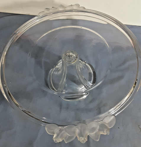 Mikasa Cake Display w Walther Crystal/Frosted Edge Handles (Made West Germany) - Picture 4 of 9