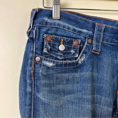 True Religion EMBROIDERED POCKET Joey Jeans Flared Bootcut SZ W28