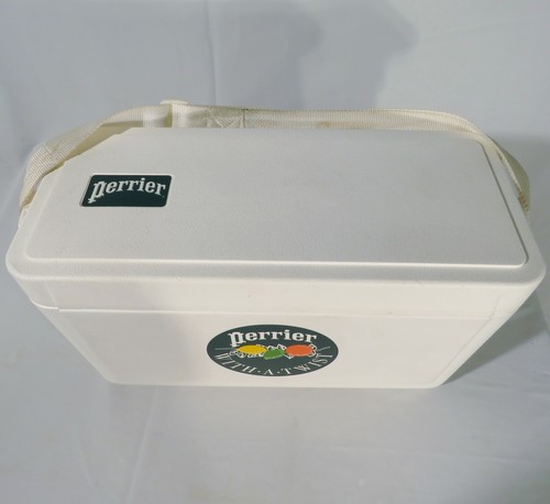 RARE Vintage PERRIER WITH A TWIST White Poly Cooler 18" x 11" x 8" - Picture 6 of 9