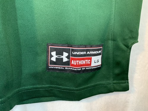 Under Armour Green Short Sleeve White Stripes V-Neck Mesh Jersey Sz LG Unisex - Picture 5 of 7