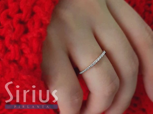 Diamant Ring Verlobungsring Goldring Ehering 333er 8 karat Weißgold halbrund - Bild 4 von 4