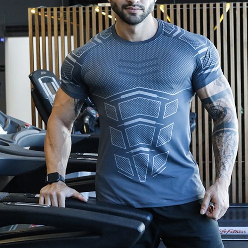 Men's Bodybuilding Gym Workout T-Shirt Muscle Shaper Sport Fitness Active Tee, - Bild 6 von 13