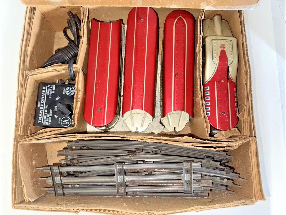 NICE 1930'S MARX M10005 TIN LITHO #7674 STREAMLINE ELECTRICAL TRAIN SET OB - Image 2 of 4