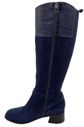 Marc Fisher Medium Calf Suede Boots Hailin Navy - Picture 2 of 5