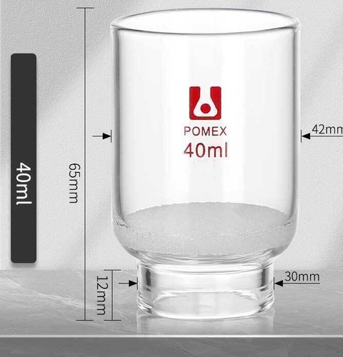 Chemistry Lab Glassware: 10-100ml Borosilicate Sand Core Crucible w/ G1-G6 - Picture 11 of 13