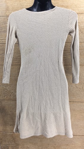 Identity Damen Cardigan Pullover vorne offen zum Binden klein hellbraun Strick elegant lang - Bild 5 von 9