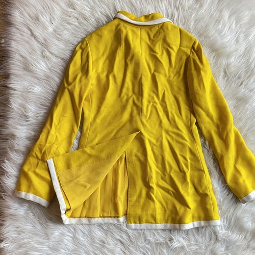VTG MOD Blazer Womens S Yellow Leisure Jacket MAXIMALIST Chuck Howard Boutique - Picture 8 of 17