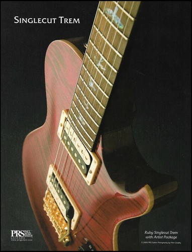 PRS Ruby Singlecut Trem E-Gitarre 2006 Anzeige 8x11 Werbedruck - Bild 1 von 3