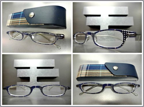 LECTORES DE GAFAS DE LECTURA FLEXIBLES LIGERAS Marco pequeño a cuadros y estuche rígido - Imagen 14 de 21