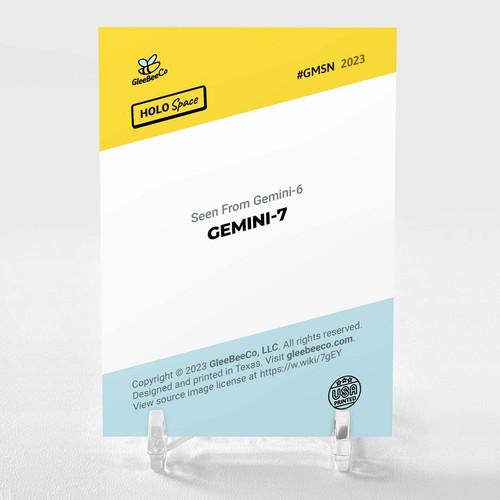 GEMINI-7 Card 2023 GleeBeeCo Seen From Gemini-6 Holographic #GMSN - Bild 2 von 2