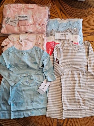 NEU MIT ETIKETT 9 OUTFITS CARTER'S 9 MONATE BABY MÄDCHEN STRAMPLER KLEID EINTEILER T-SHIRT - Bild 1 von 6