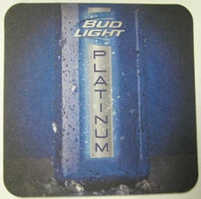 BUD LIGHT PLATINUM Beer COASTER Mat, bottle of BL, Budweiser MISSOURI 2013 issue