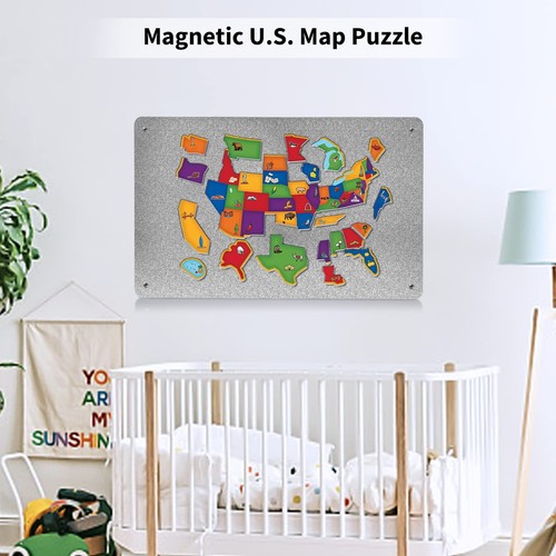 17.7" X 11.8" Metal Magnetic Board Magnet Bulletin Board To Display Wall Mount - Picture 6 of 8