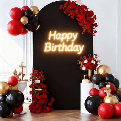 7.2FT Black Arch Backdrop Cover - Polyester Fitted Wedding Arch Stand Covers Rou