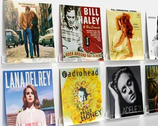 8-Pack Vinyl Wall Mount Record Holder, 12-Inch Clear Album Display Shelves for V