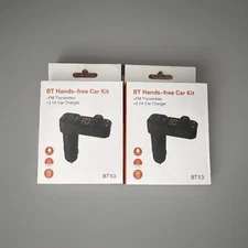 2 pack Bluetooth FM Transmitter Car Kit With 2 USB Ports / Built in Mic 