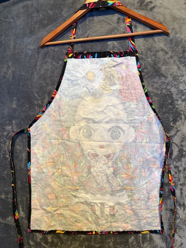 Colorful Mexican Apron Frida Kahlo With Pocket Chef Kitchen Decor Mandil Cute - Picture 8 of 8