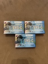 TDK Lot of 3 Premium VHS-C 30 Minute For VHS Camcorders