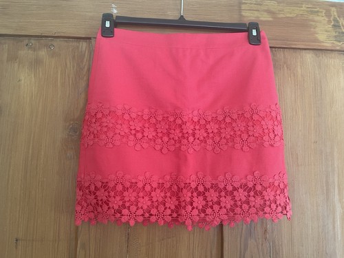 Womens JCrew Dark pink Crochet Lace Aline Skirt 0 - 第 1/6 張圖片