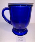 Anchor Hocking Cafe Cobalt Blue Coffee Tea Mug 16oz Pedestal Footed USA Vintage