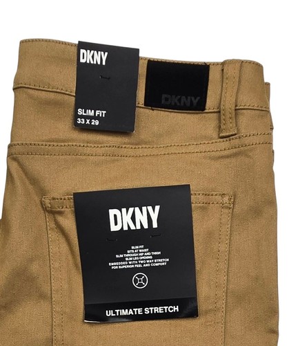 DKNY Herren Größe 33 x 29 Stanton schmale Passform ultimativer Stretch khaki 5 Taschen Hose - Bild 6 von 8