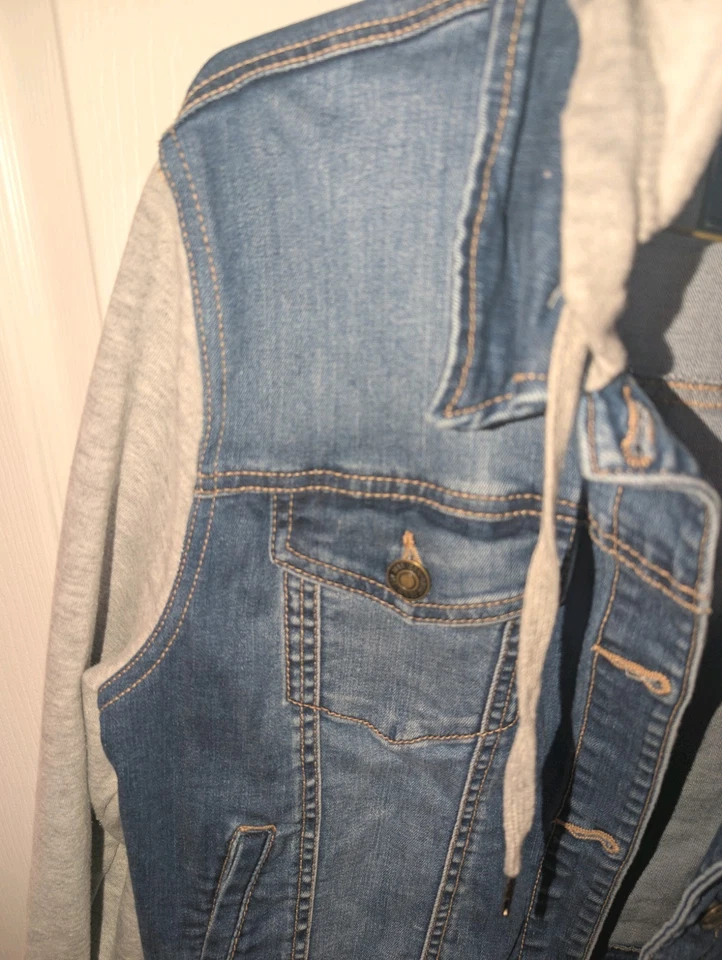 Chaqueta vaquera Wax Jean para mujer 1XL con mangas con capucha - Capa informal de ropa de calle Foto 3 de 4