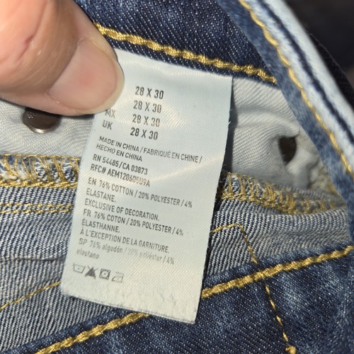 Pantalones de mezclilla rectos ajustados American Eagle Extreme Flex 4 para hombre talla 28X30 - Imagen 12 de 12