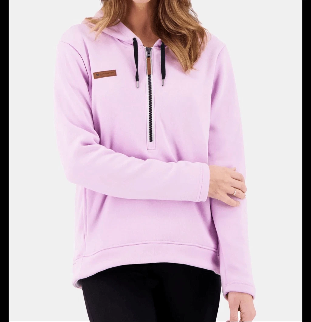 Obermeyer Women's Lavender Purple 1/2 Zip Shawni Fleece Hoodie Pocket Size S