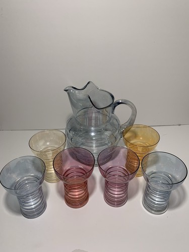 Dunbar Glass Co. Aramis Cocktail Pitcher, And 6 Tumbler Set. Circa 1930’s - Picture 9 of 9