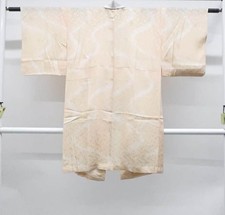 JAPANESE KIMONO NAGAJUBAN LIGHT ORANGE 103cm 3 ft 5 in PURE SILK EE4637