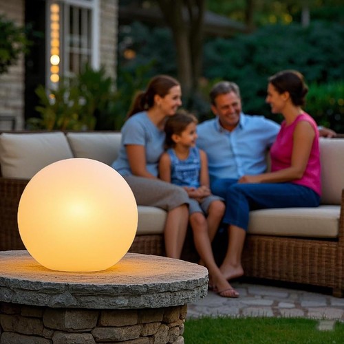 Solar Globe Light, RGB Solar Powered Ball Light with Remote/Button Control, O... - Picture 5 of 6