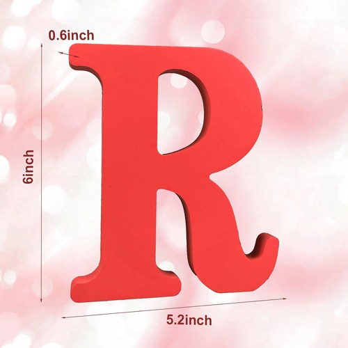 AOCEAN 6 Inch Red Wood Letters Unfinished for Wall Decor... - Picture 2 of 7
