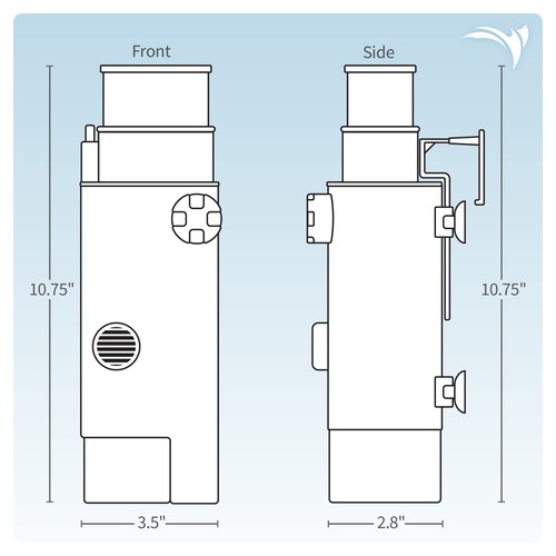 Mini Protein Skimmer for Saltwater Aquariums up to 40 Gallons, Compact Nano - Picture 5 of 5