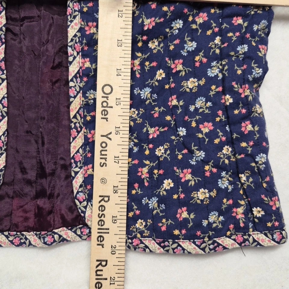 Chaqueta Edredón Floral Años 90 De Colección Talla 7 Bolsillos Interior Azul Rosa Coqueta Casa Retro Foto 4 de 4